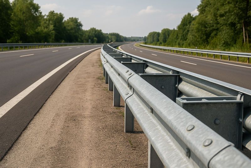 Highway median crash barrier